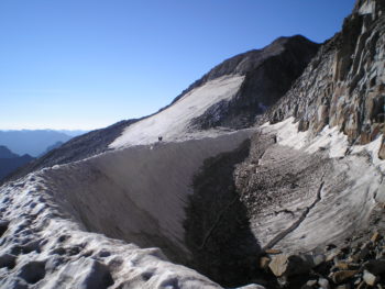 Rimaya en el glaciar del Aneto